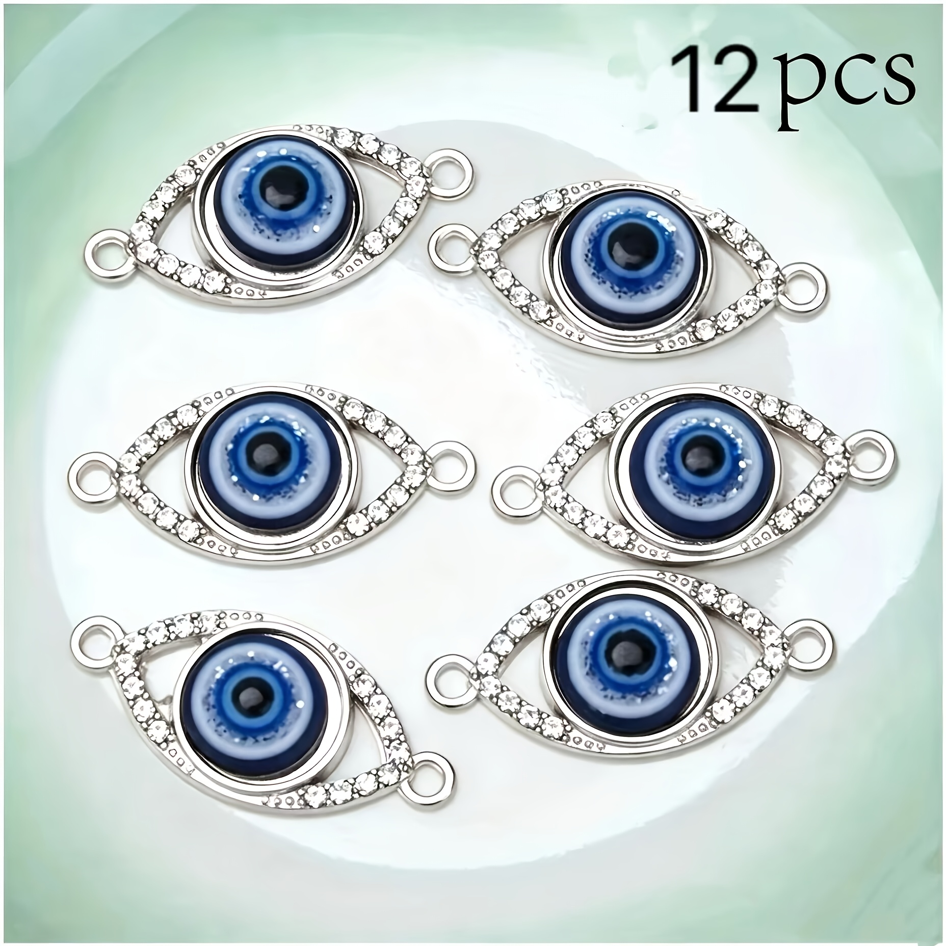 TEMU 12pcs/24pcs/36pcs Random Assorted Styles, Creative Diy Eye Jewelry, Evil Eye Cabochons, Creative, Simple, And Stylish, Suitable For Pendants,
