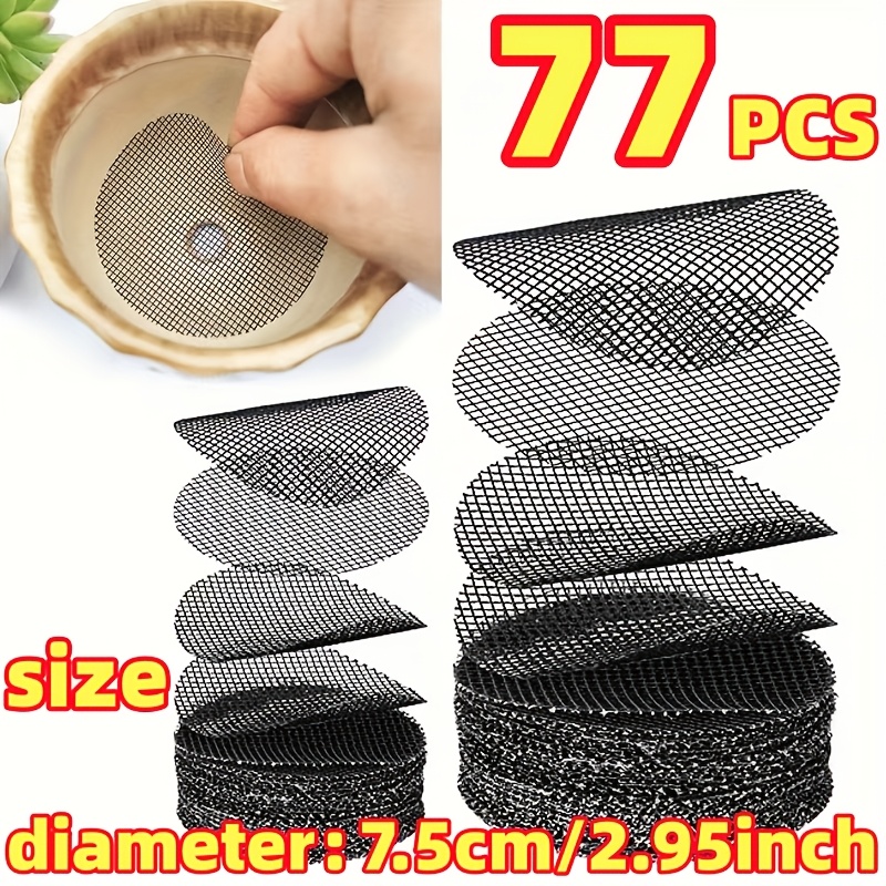 TEMU 77pcs Tampon Rond en , Diamètre: 7.5Cm/2.95Inch Écrans de Trou de Pot de Fleurs | Prévenir la Perte de Sol, Joint d'Écran de Drainage