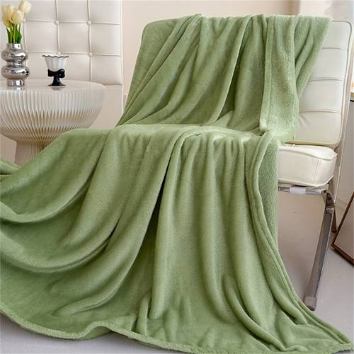 1pc solid color thin summer fleece blanket multi functional cover blanket nap blanket suitable for sofa office bed used as a gift