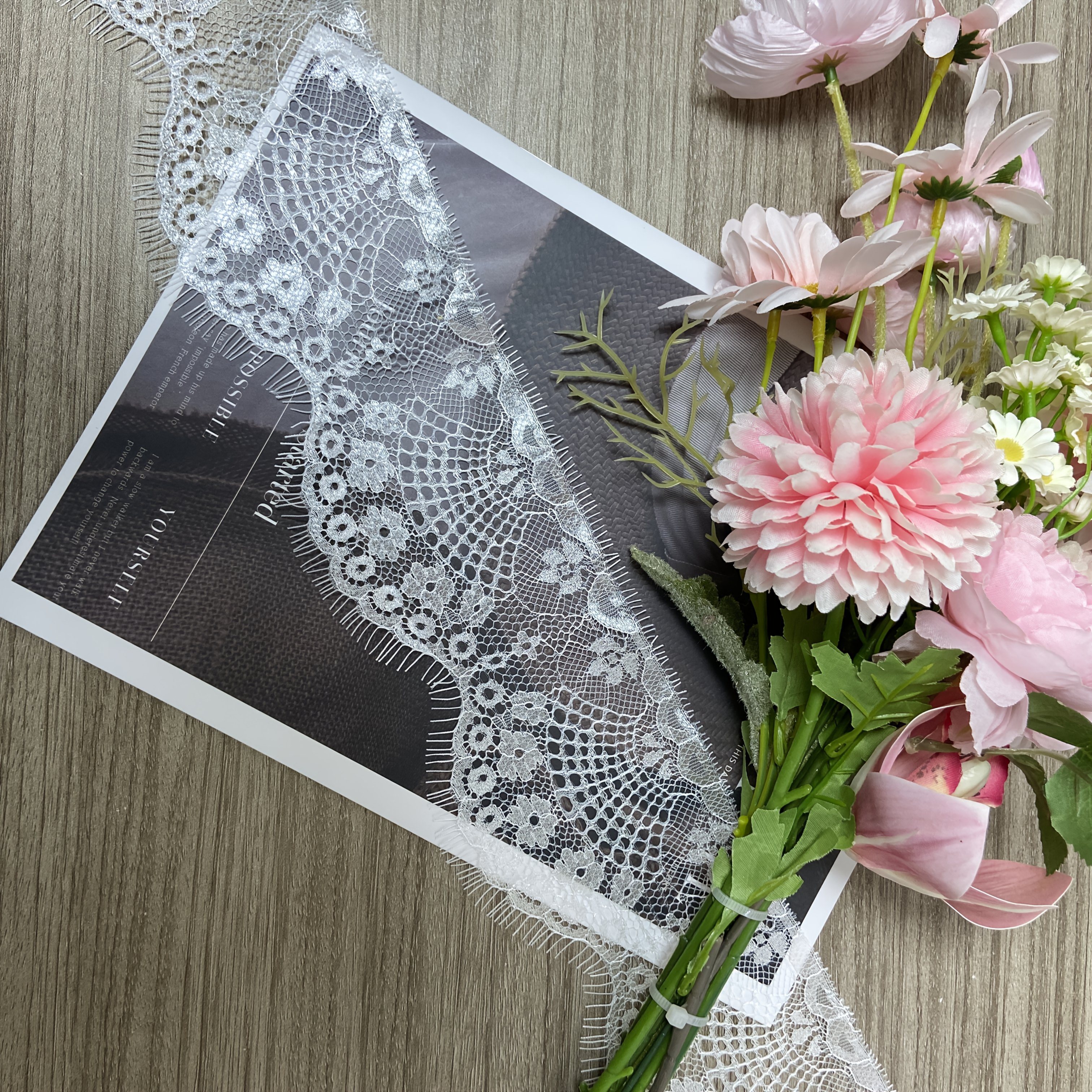 TEMU 3 Meters Per Roll, 3.74 Inches Wide, Wavy Eyelash Lace Trim, Elegant High-quality Nylon Eyelash Lace, Suitable For Various Sewing Projects Such