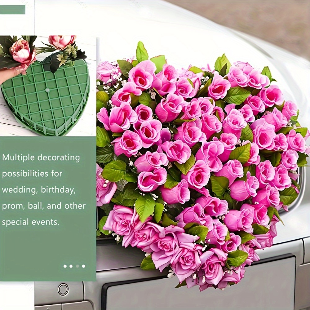 

1pc Heart Shaped Floral Foam, Artificial Floral Arrangements, Fresh Cut Garland Wet Foams Base For Wedding Florist Party Decorations