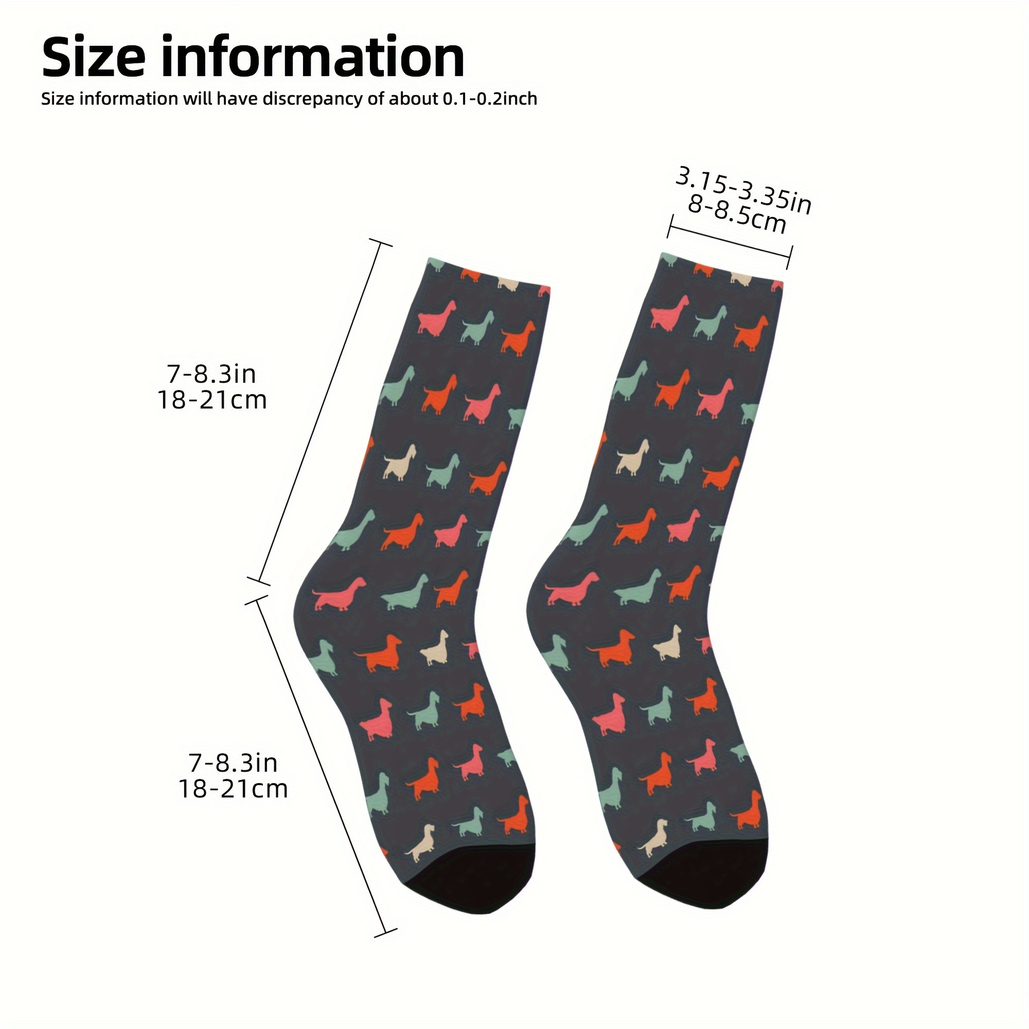 Christmas Dachshund Dog Socks Stockings Printed Hip Hop - Temu South Africa