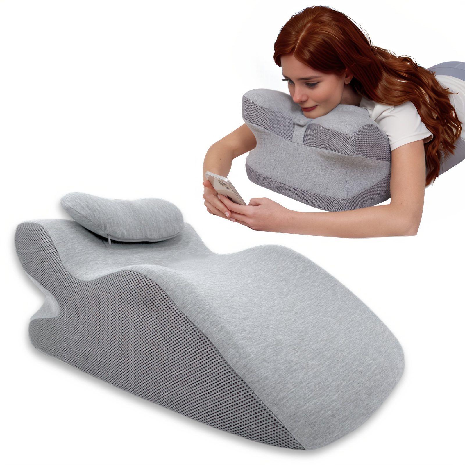 

Bed Wedge Pillow, Wedge Cushion With Headrest, Supportive Foam Cushion For Back, Neck, Leg, Multi-functional, 50d Removable Washable Cover