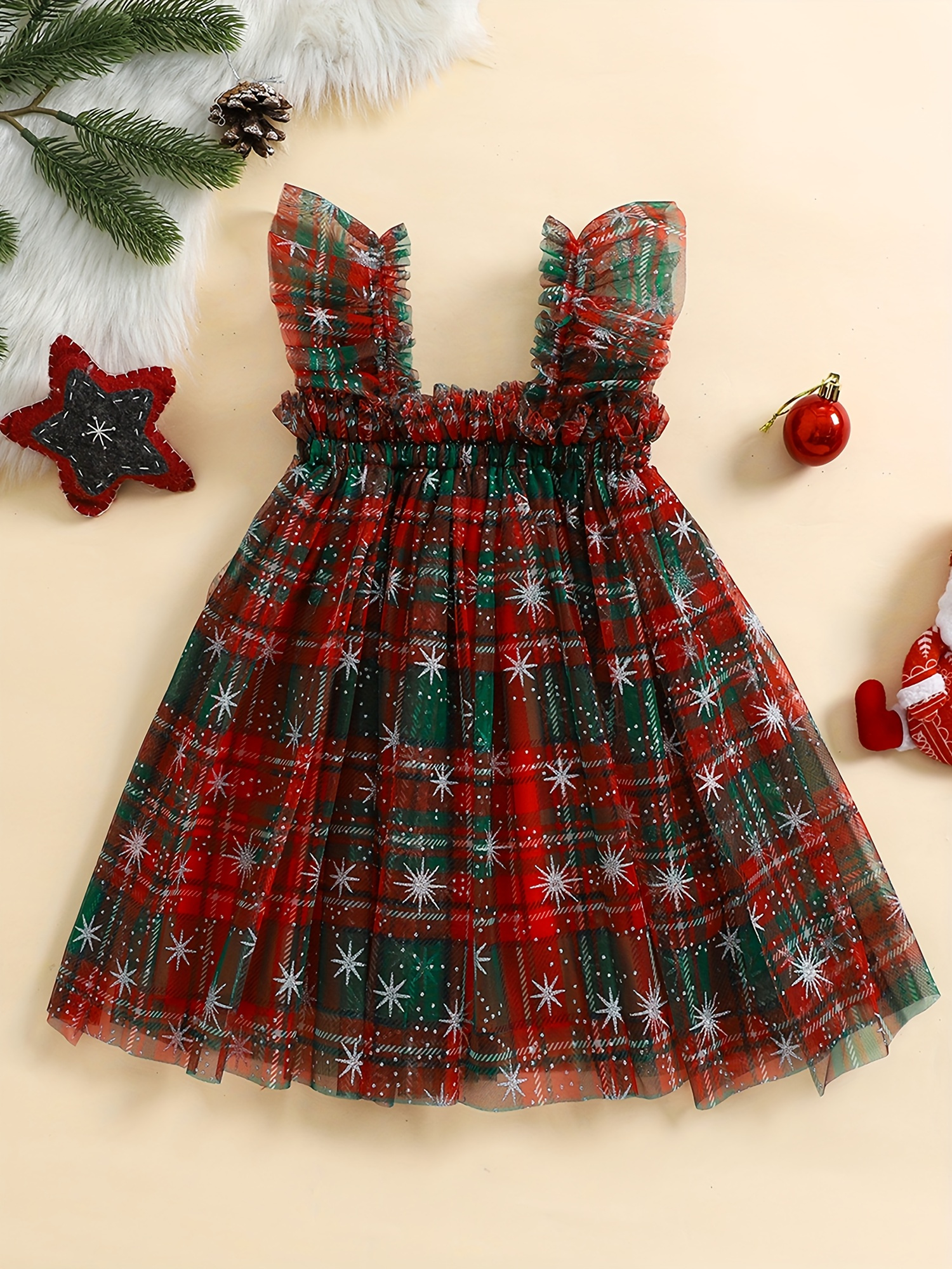 white christmas dresses Christmas Snowflakes Tutu Dress Toddler Girl main image 1