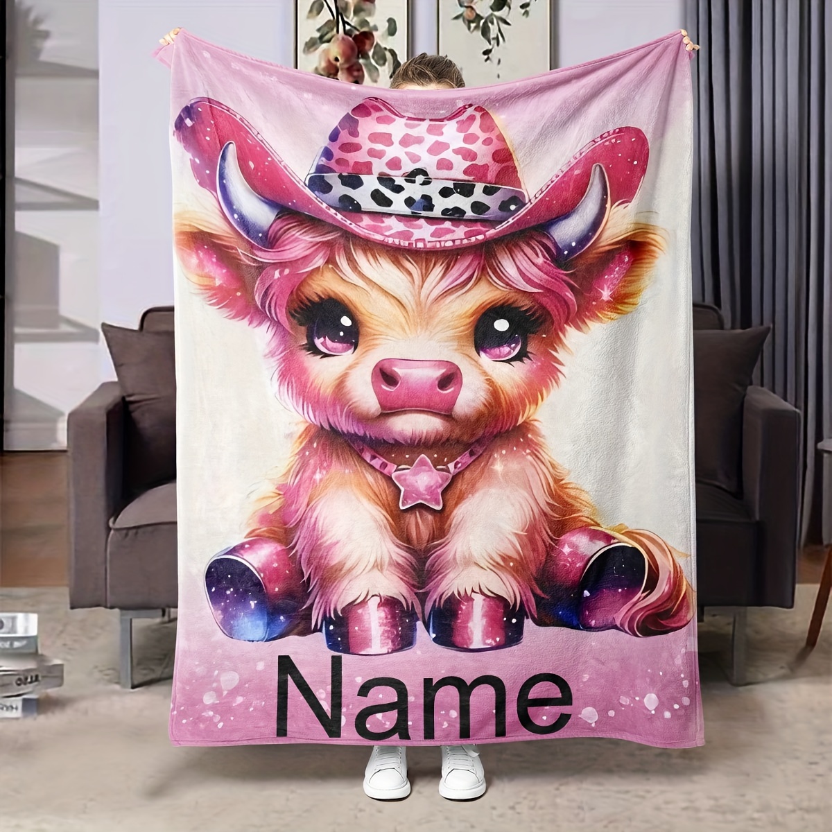 

Unique Gift, Personalized Flannel Blanket - Custom Photo & Text Design, Soft Throw For Travel & Camping