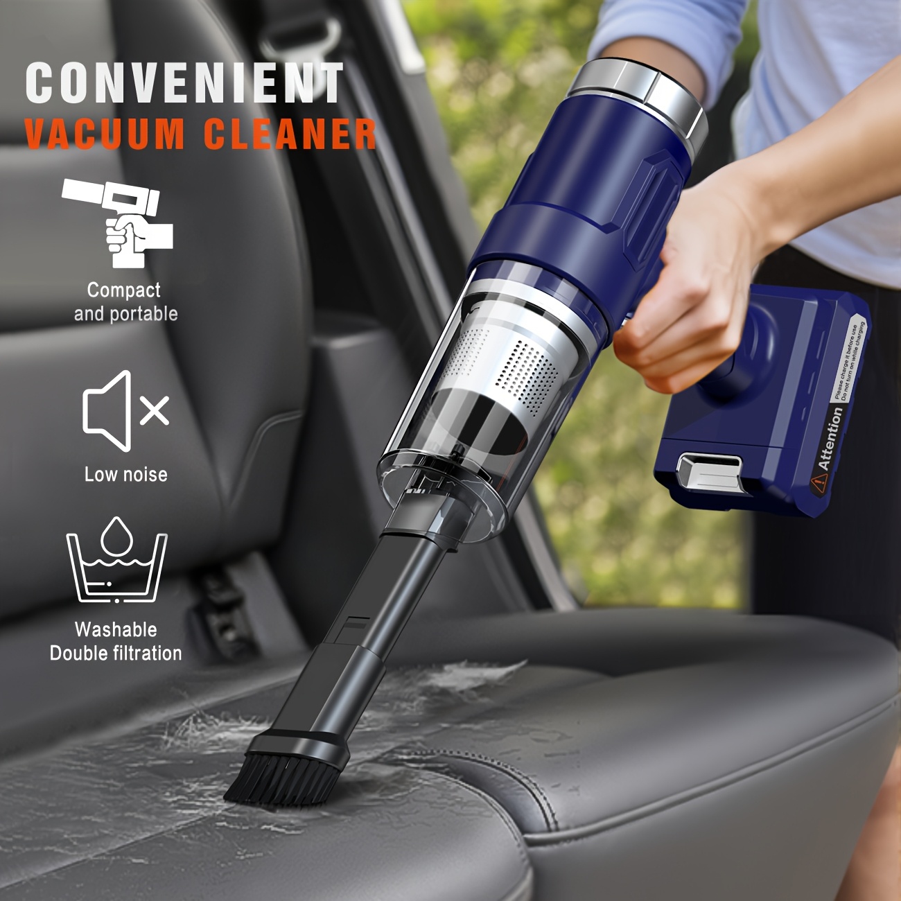TEMU Household Vacuum Cleaner, Hand-held Convenient Cleaning Tools, Cordless High Suction Vacuum Cleaner, Pet Supplies, Household Cleaning Essentials