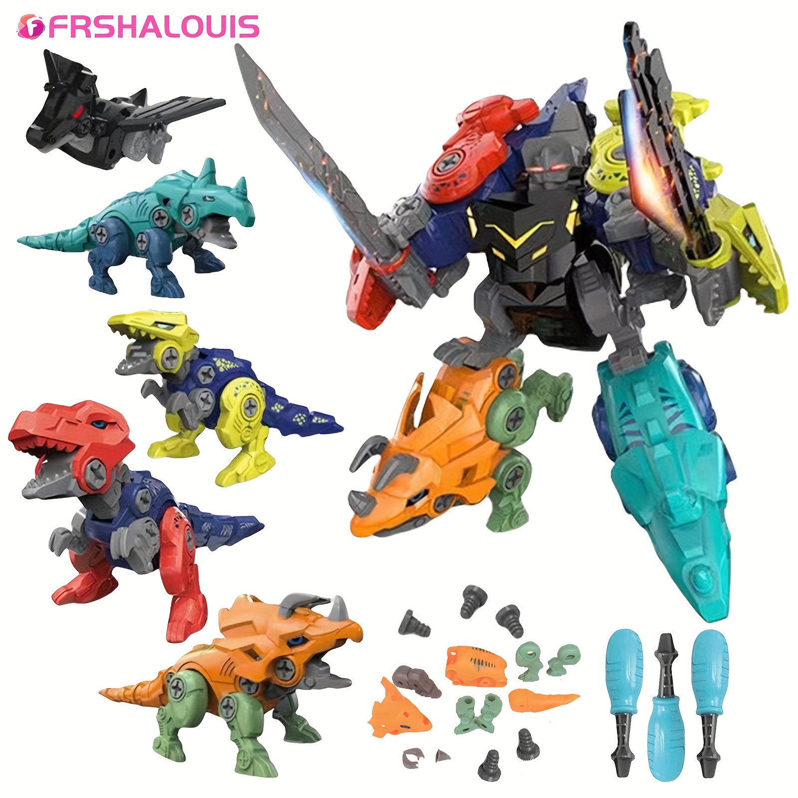 

Frshalouis Dinosaur Building Boy Toy- Toys With Drill Tool For Kid Age 4 Years Dinosaur Construction Toy Gift For Birthday Christmas