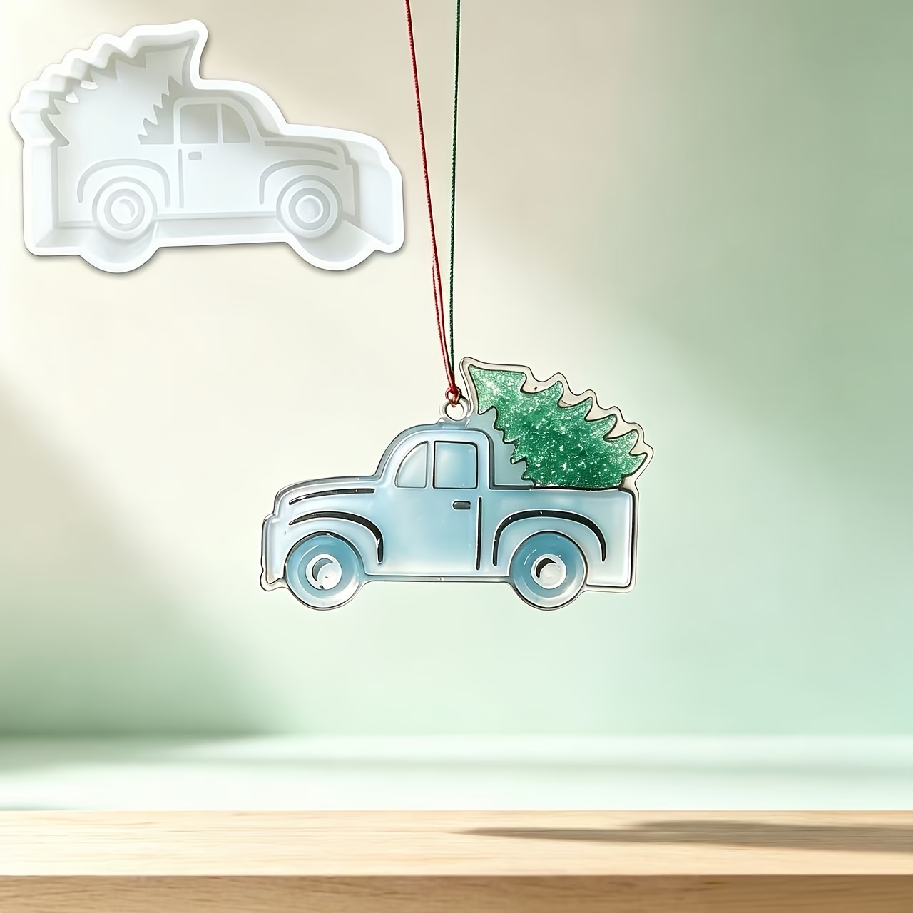 TEMU Christmas Vintage Car Christmas Tree Silicone Mold, Holiday Small Car Shape For Beads, Candles, Soaps, Plaster, Fresheners, Clay Crafts And Home