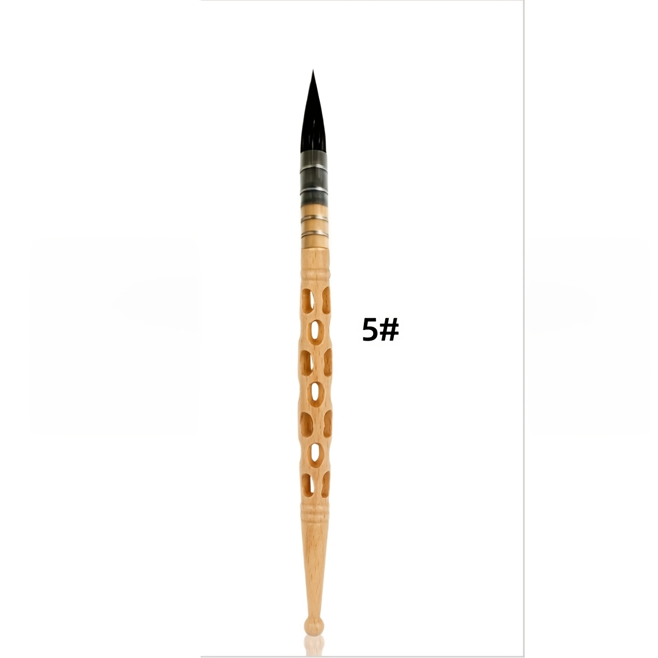 TEMU Pinceau Racloir Premium en Poils d'Écureuil pour Aquarelle, Tailles #1 à #5 Disponibles, Manche Creux Sculpté à avec Poils d'Écureuil à Forte