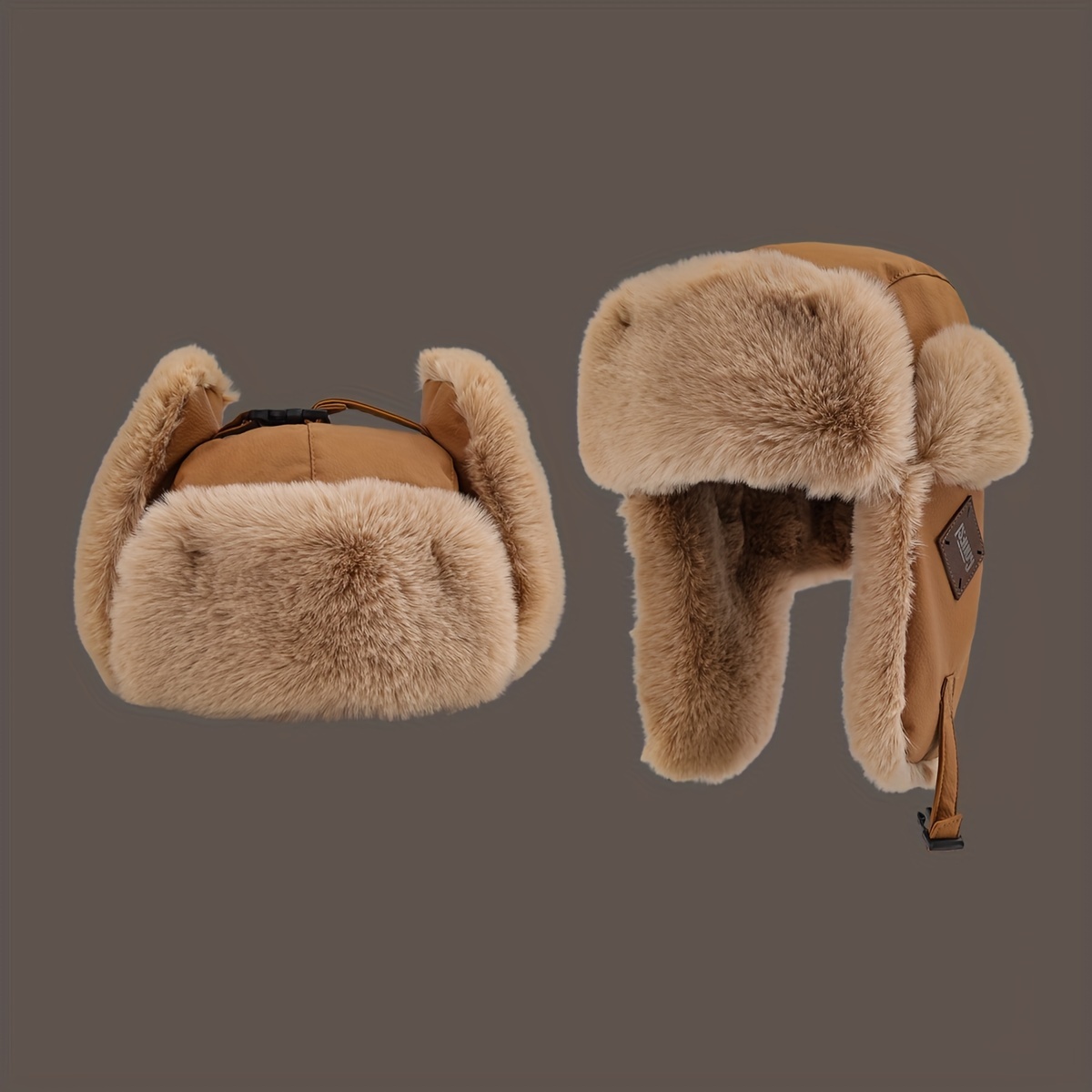 Bonnet Pilote d'Hiver Isolé pour Hommes avec Oreillettes - Bonnet Thermique Rempli de Cuir PU Chaud & Bordure en Fausse Fourrure, Bonnet pour Ski/Snowboard/Randonnée par Temps Froid - Cadeau de Noël Idéal pour les Activités en Plein Air (Style Élégant)