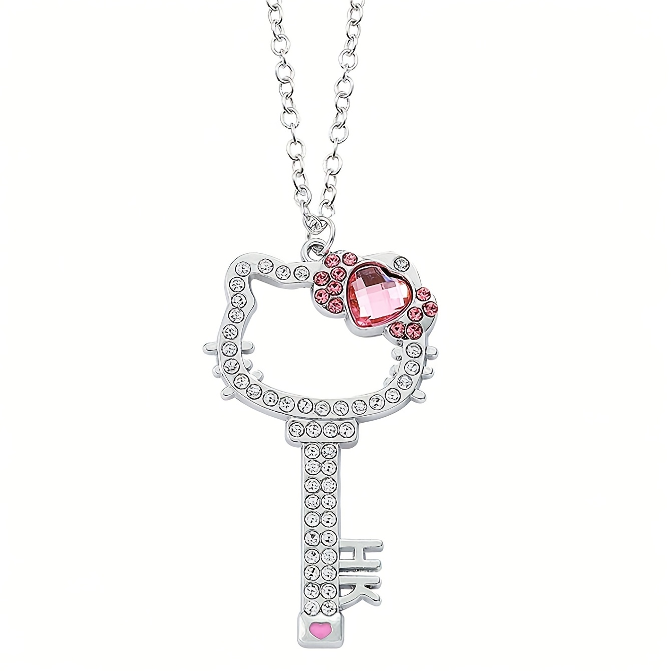 E-shop Sanrio 1 Stück Sanrio Niedliche KT Katzen Halskette Cartoon Anime Figur Accessoire Süße Hello Kitty Schlüsselanhänger Halskette Schmuck Geschenk