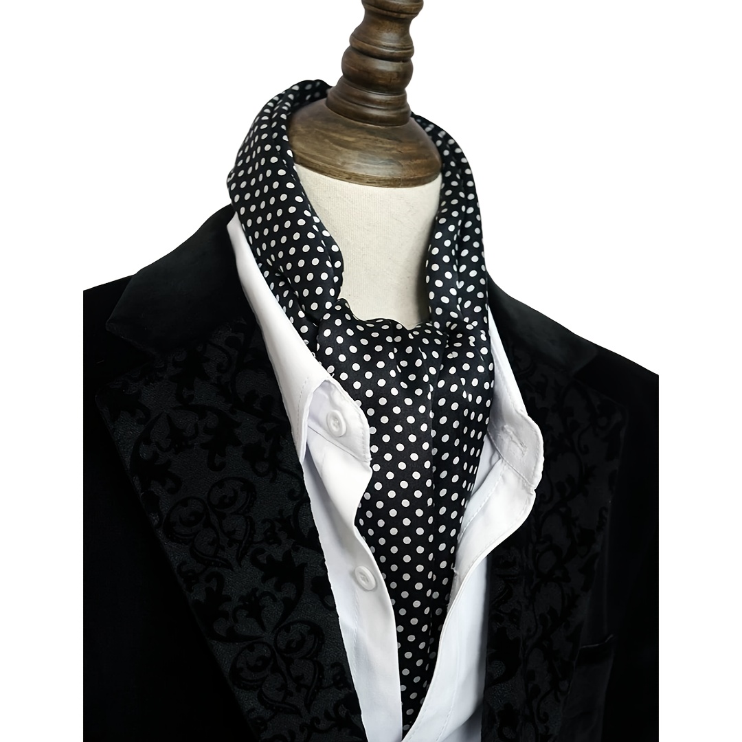 

1pc Luxurious Men's Silk Scarf, , Polka , Double-sided, , , High-end, Only