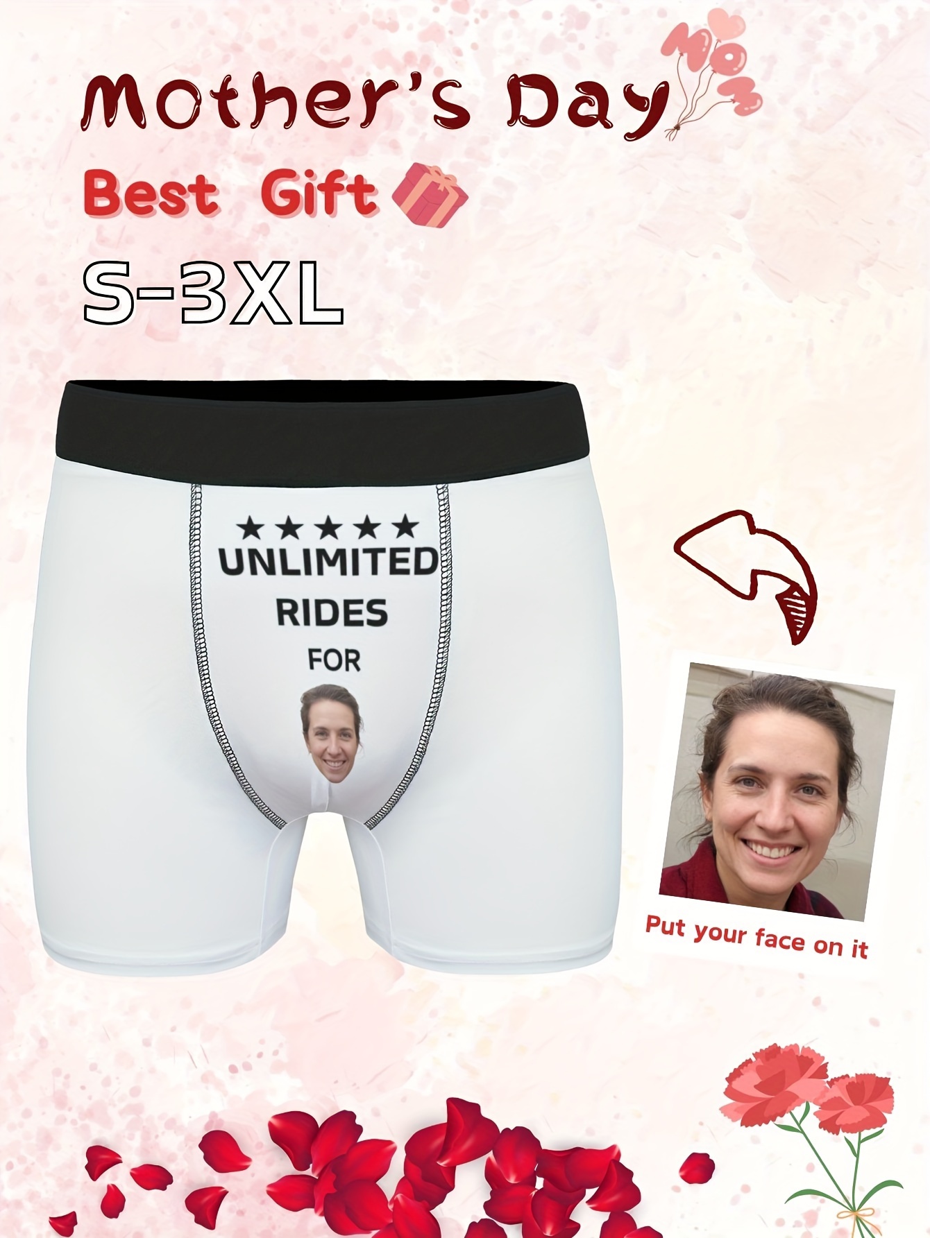 Custom Girlfriend Face Dollar Boxer Briefs for Men Personalized Shorts  Underwear