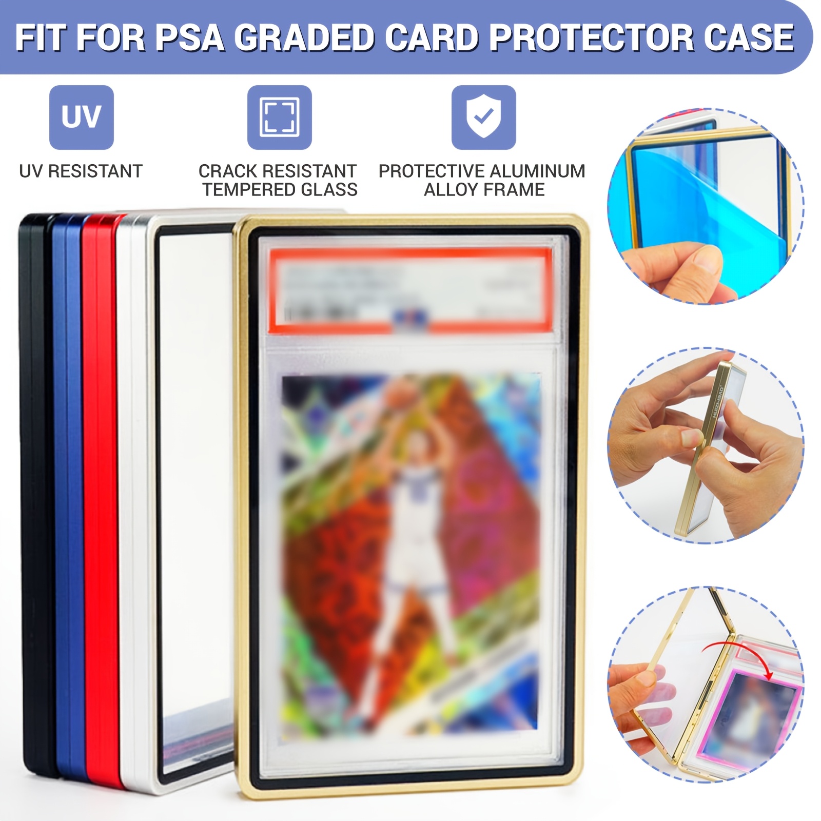 Designed for PSA Magnetic Slab Case Protector for * | Stackable Metal Bumper