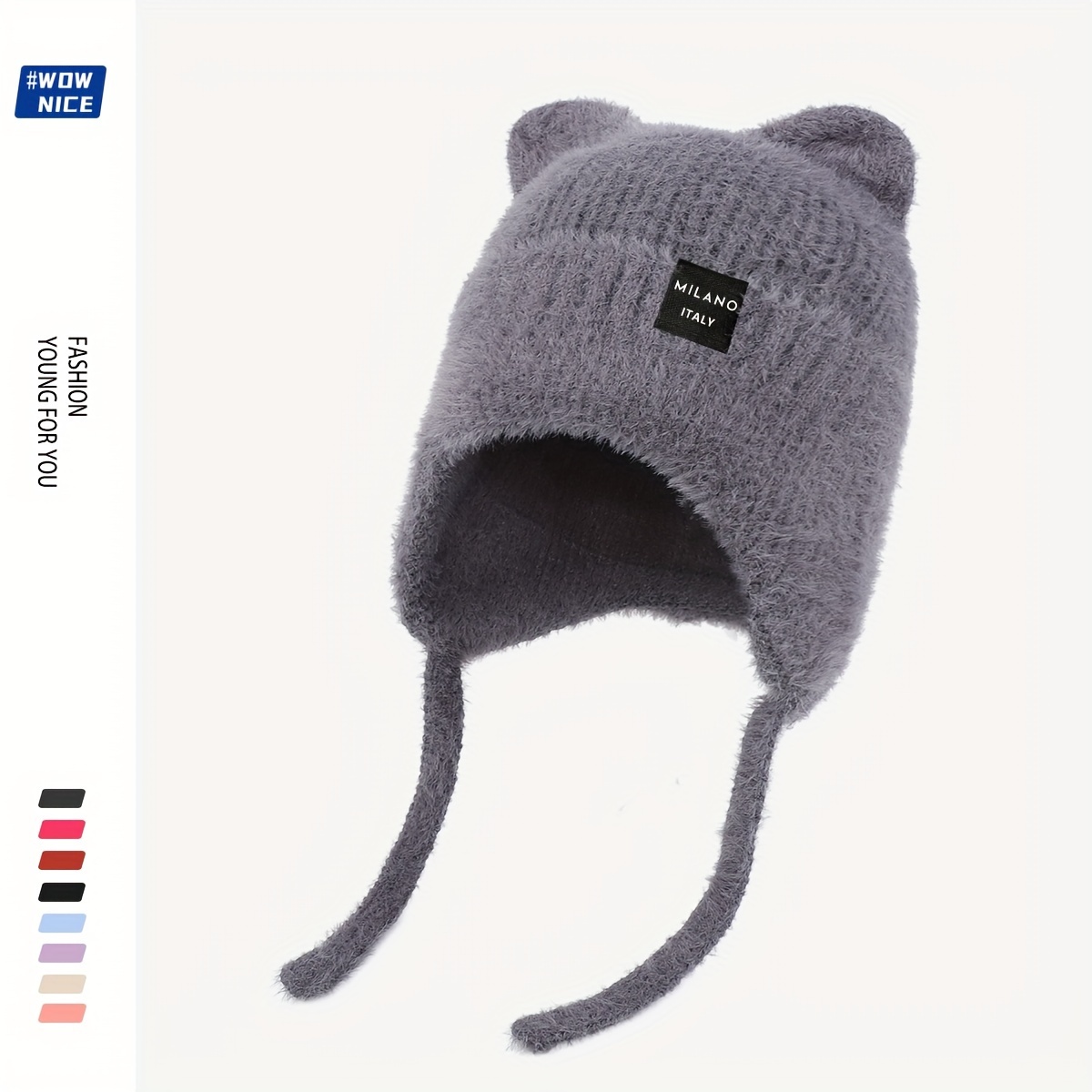 TEMU 'mil Ano Italy' Features A Warm Winter Hat Designed For Women, Perfect For Autumn And Winter. This Cozy, Ear-protecting, Brimless Cap Is Ideal