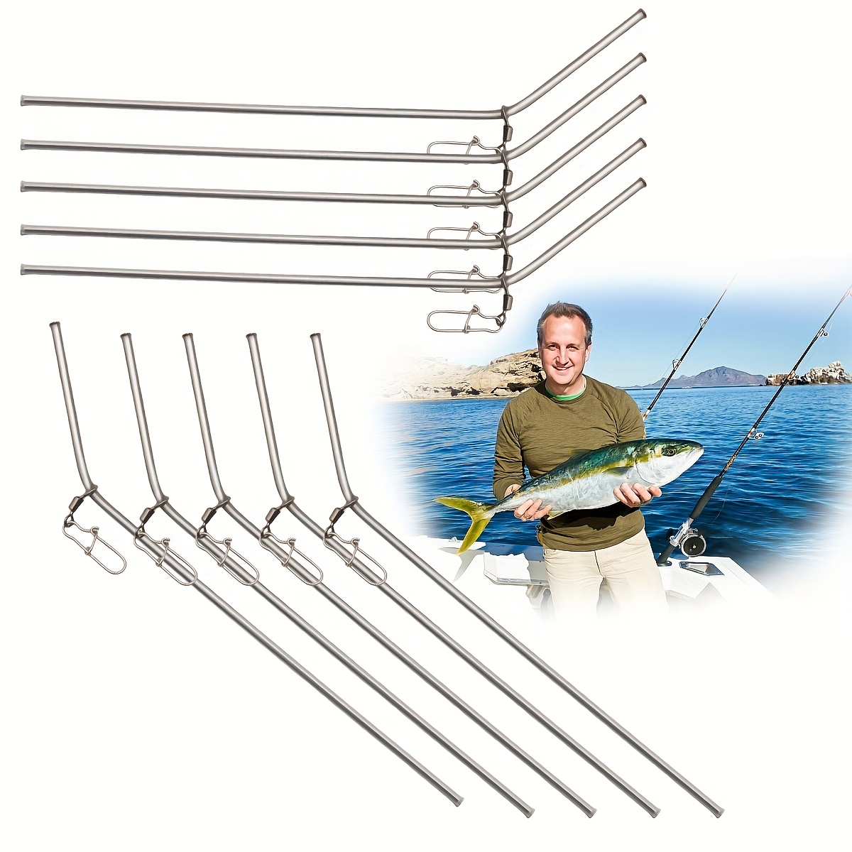 10 Stück Angel-Metall -Verhedderungs-Boom-Schläuche Set, Karpfenangel-Zubehör, Langlebiges Feeder-Balance-Verbindungsset, Angelverbinder aus Kupferlegierung, Y-förmiger Balance-Arm mit Rollwirbel, Langlebig & Leicht, 5, 7, 9, 12 cm