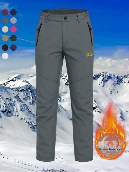 winter pants for women womens lined insulated softshell pants high quality winter warm hiking pants zipper pockets wear resistant snowboarding pants outdoor snow ski pants trekking mountain scratch resistant elastic waist climbing pants