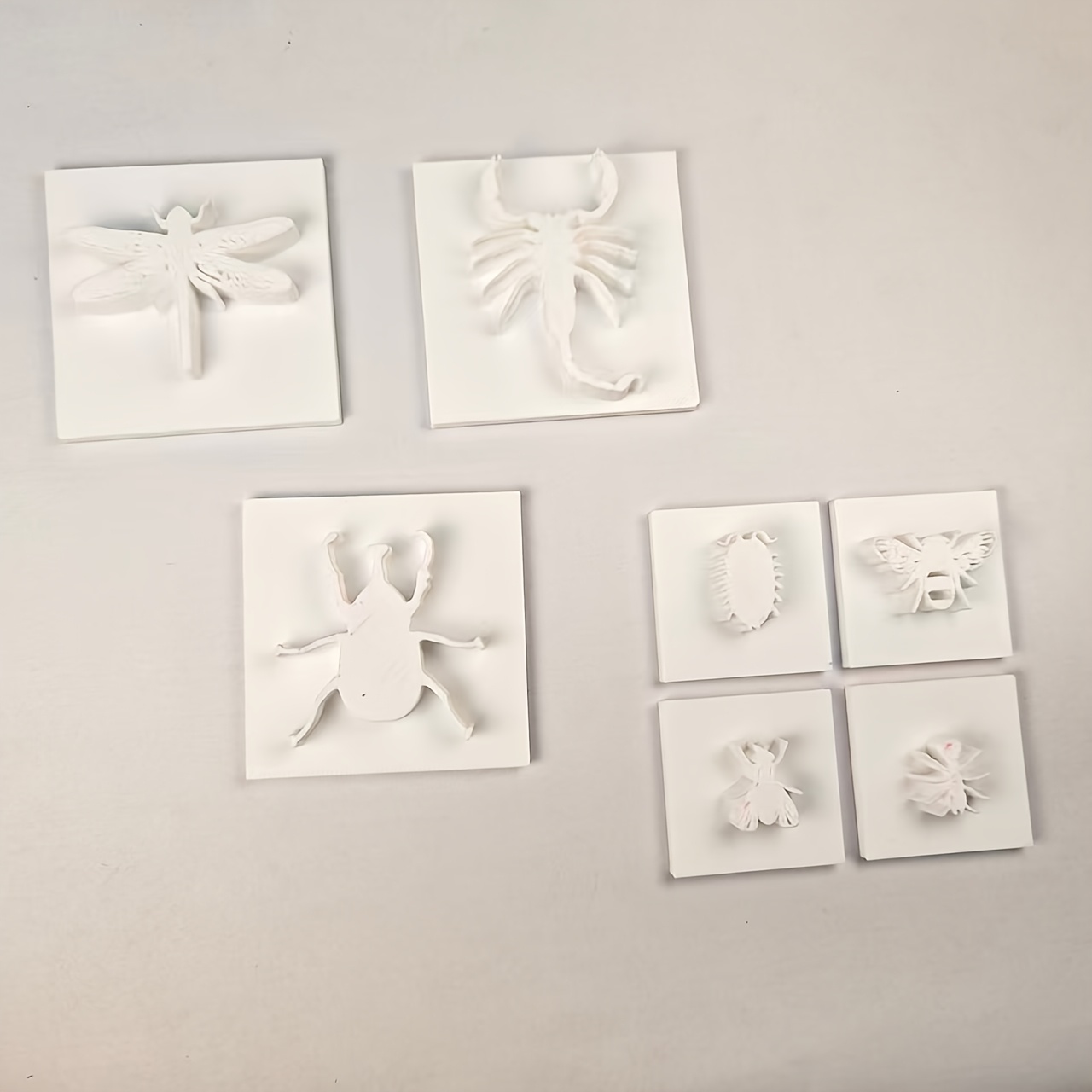 TEMU 7pcs Reusable Insect Stamp Diy Craft Kit With Cutter & Plastic Clay Molds - Suitable For Polymer Clay, Resin Jewelry Making, Bug-themed, Beads,