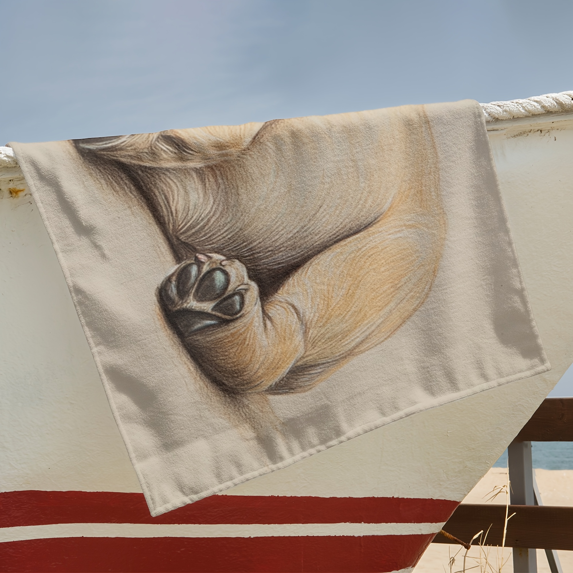 Microfiber Beach Towel With Sleeping Pug Puppy Design Lightweight_voghion.com
