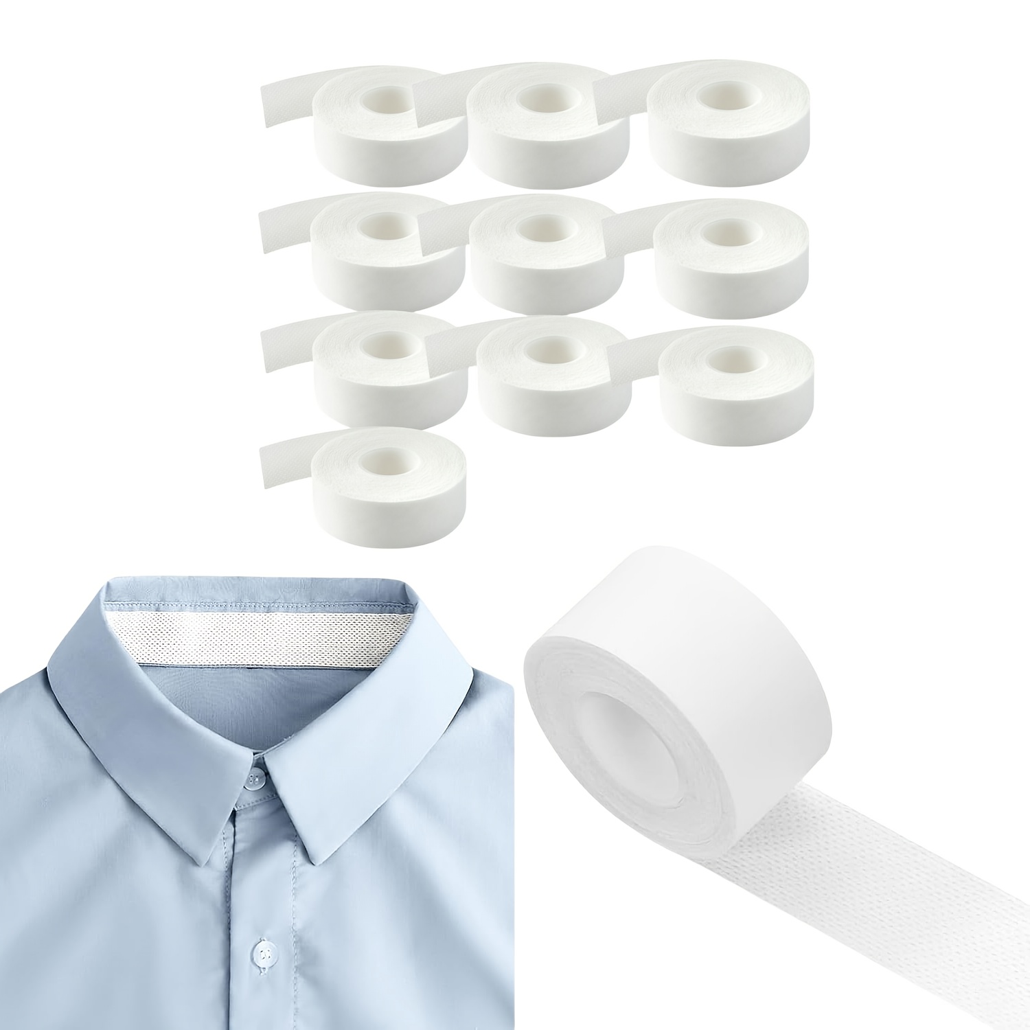 how to prevent neck stains on dress shirts Amazon.com: Fashion First Aid Hat & Shirt Collar Protector Roll (10 ft)   Keep Makeup & Sunscreen off Hats  Sweat & Oil Stain Prevention   Disposable Collar Protectors for Shirts for
