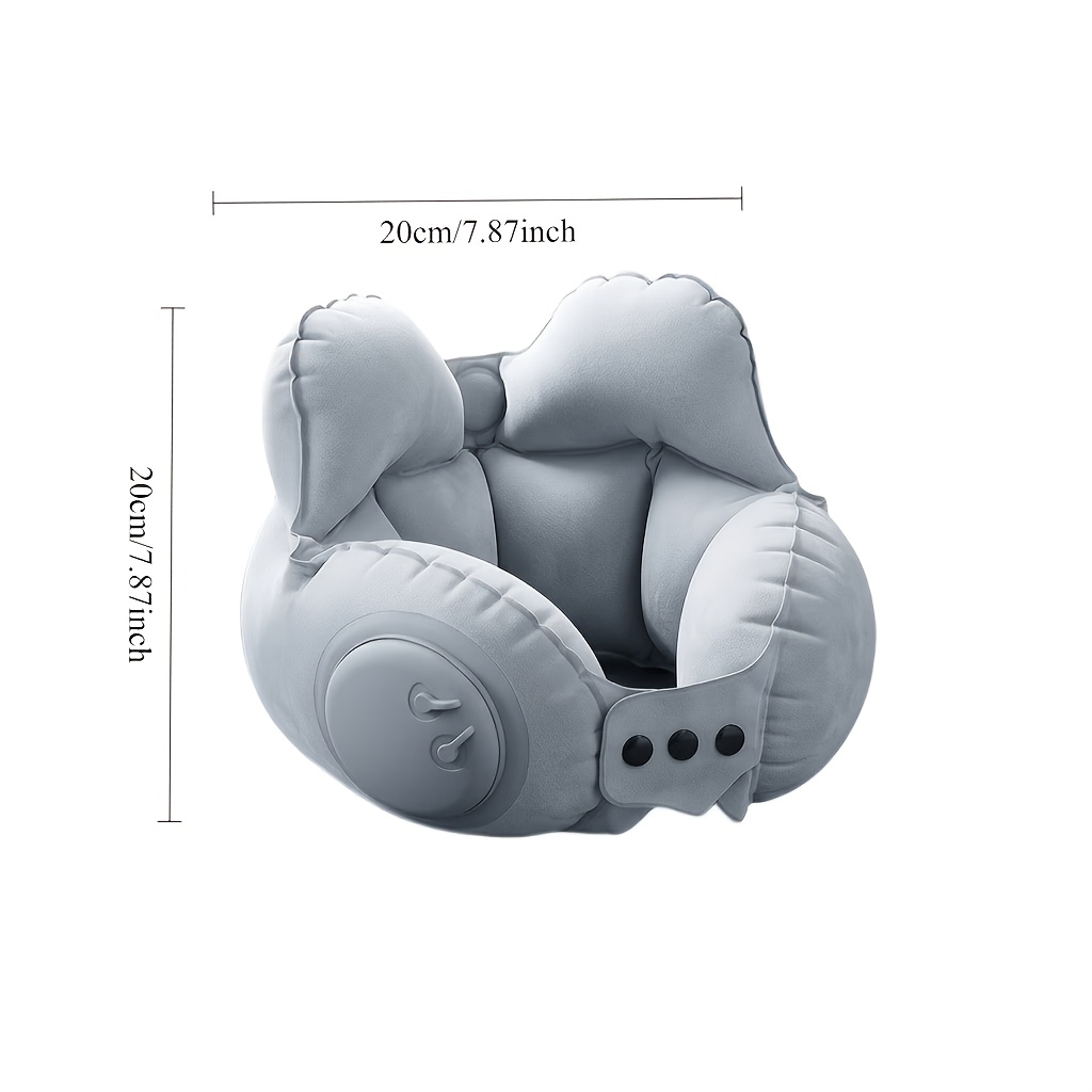 TEMU Crown Inflatable U-shaped Pillow, Portable Foldable Neck Pillow, Travel Airplane Nap Inflatable Pillow, And Convenient To Carry, Curved Design,