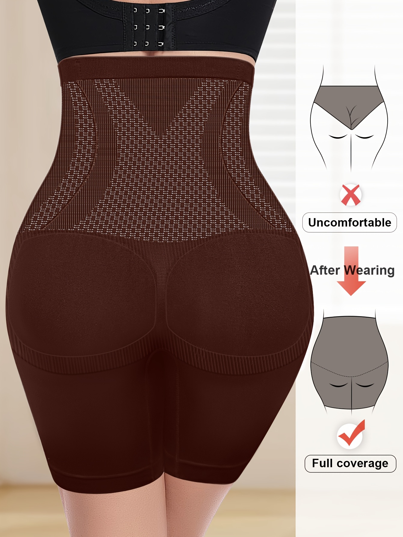 1pc Women'S High-Waist Breathable Comfort Shapewear Boxer Briefs - Seamless, Butt-Lifting, S-XXL Size, Elegant Solid Color Underwear for Everyday & Special Occasions, High Waisted Boxer Shorts, Butt Lifting Underwear, Minimalist Underwear, Comfortable Fit