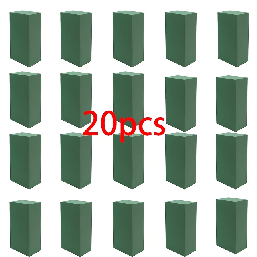 TEMU 20 pièces - à fleurs éponge florale rectangulaire, pour fleurs artificielles, conservant l'humidité et stabilisant. Convient pour la