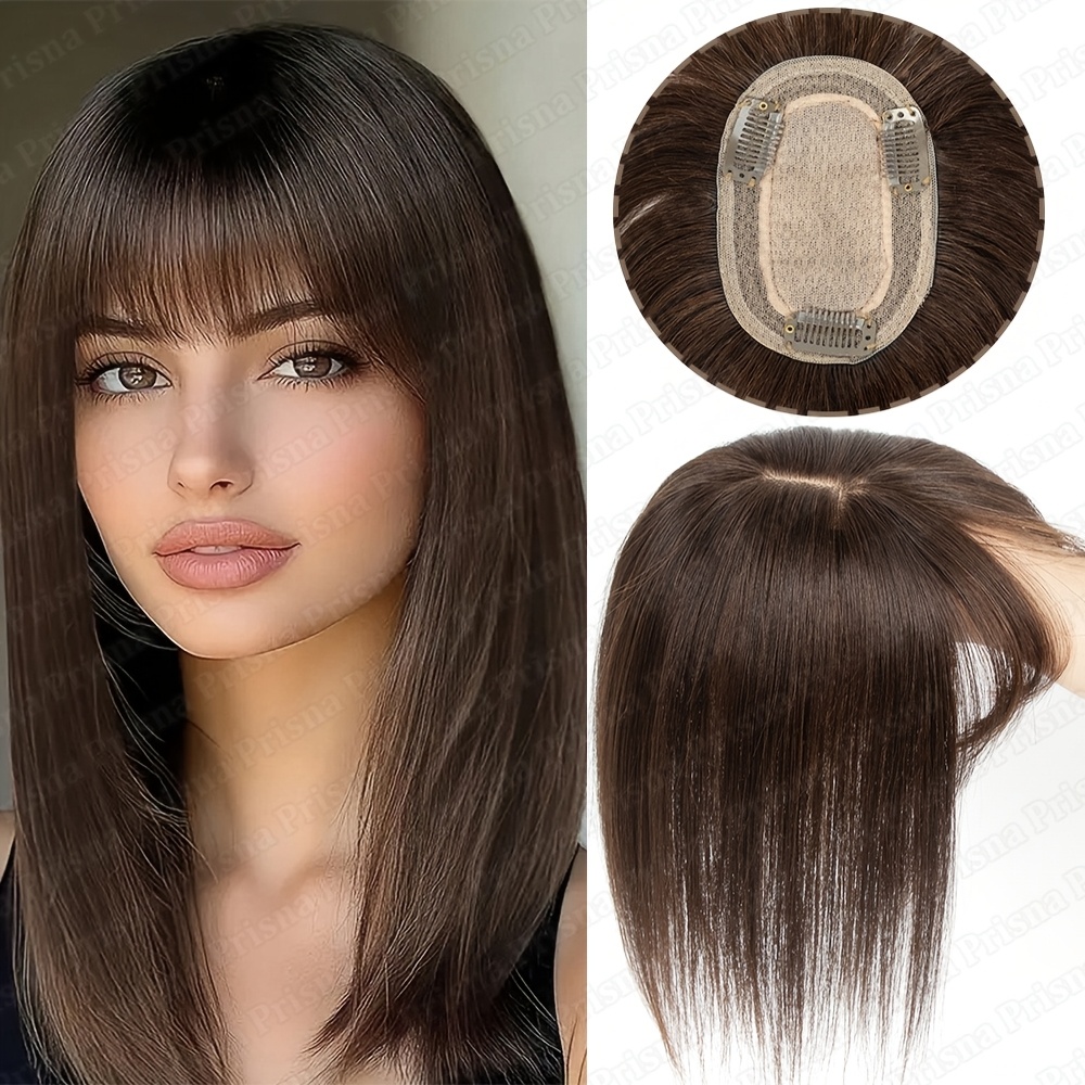 Flyroseing Mixed Dark Brown Hair Toppers For Thinning Hair Women Real