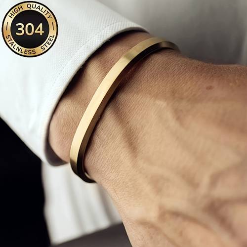 titanium 304 stainless steel bracelet fashionable and minimalist 304 stainless steel mens bracelet non fading shaped bracelet party holiday couple gift
