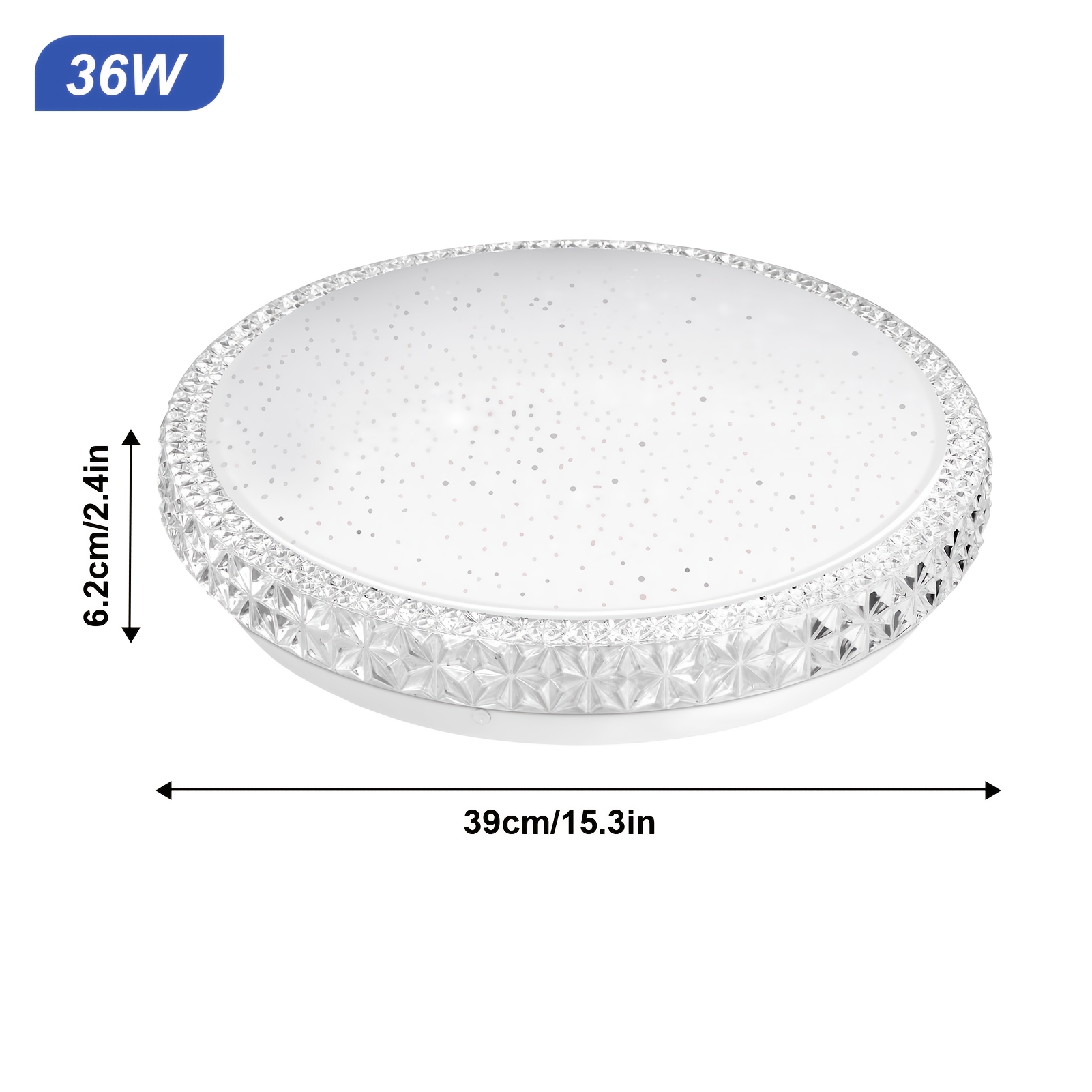 Image of 1pc 36w Modern Led Ceiling Light Fixture - Semi Flush Mount, 6500k Hard-wired, Switch Control, Pvc Shade, Indoor Lighting For Bedroom, Living Room, Bathroom, Hallway - Includes Installation Hardware