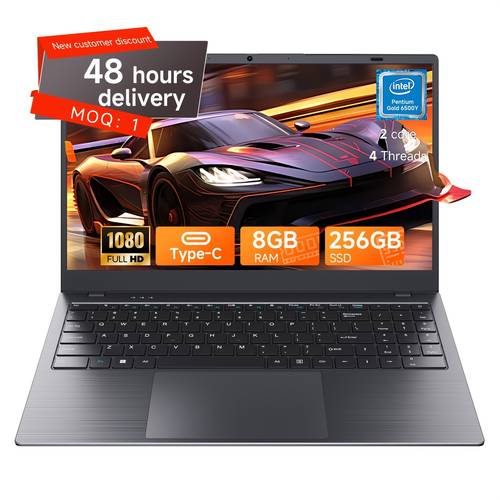 15 6 inch ultra thin and lightweight office entertainment new laptop pc carrying 6500y processor 8gb so dimm 2 256gb ssd supports dual screen 4k hd resolution stereo four speakers type c charging and supports pd fast charging