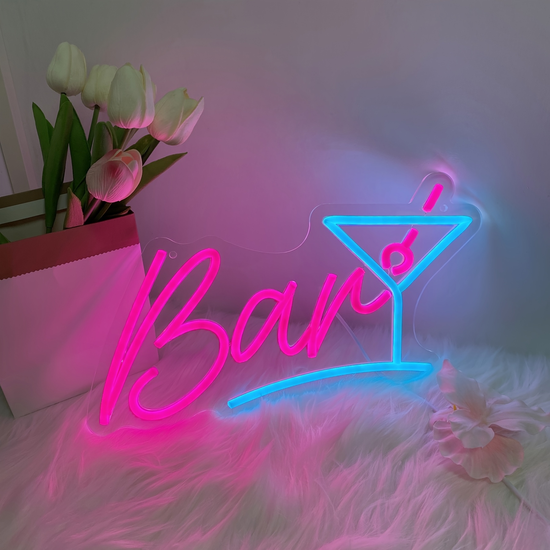 Image of Gozye Bar Neon Sign, Decorative Neon Light For Home Bar, Pub, Club, Restaurant, Dimmable Light Up Neon Wall Signs For Bedroom Pub For Man Cave Party Gifts