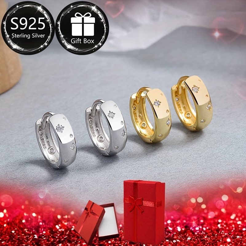 S925 Silver Star Earrings Hypoallergenic Material