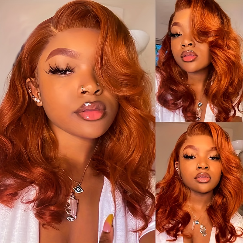 

Ginger Orange Bob Wig Human Hair Short Bob Wigs For Women Lace Frontal Wigs Human Hair 4x4 Lace Front Human Hair Wigs Pre Plucked 350# Body Wave Wigs For Women 150 Density