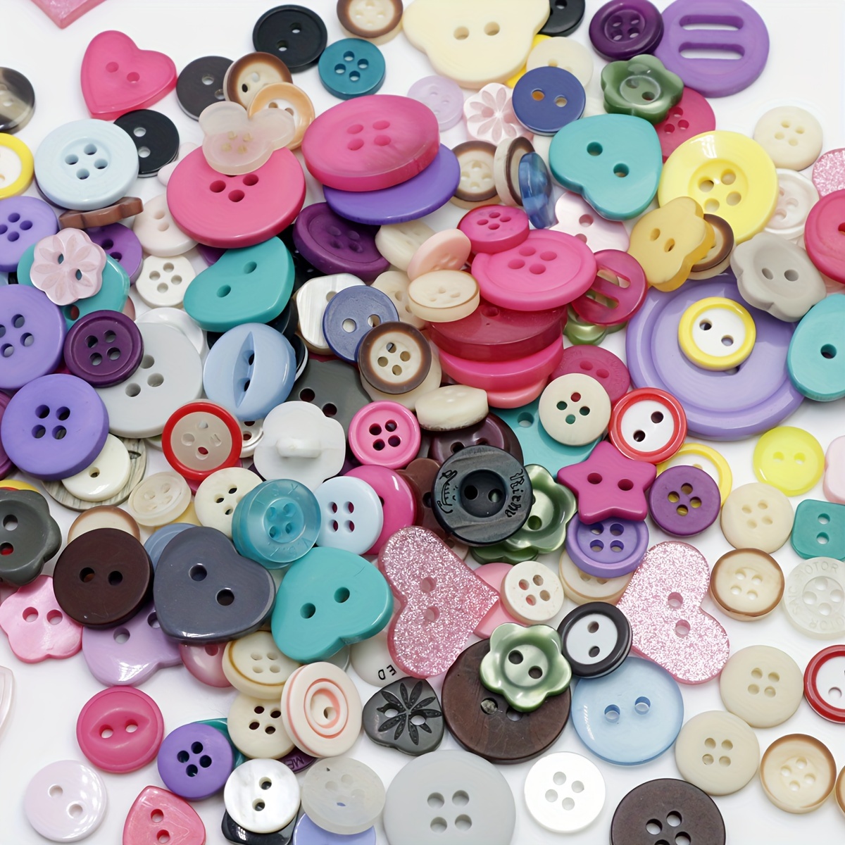 

Resin Buttons 50g Pack - Mixed Sizes 8-30mm For Decor Crafts, Assorted Plastic Button Set For Projects