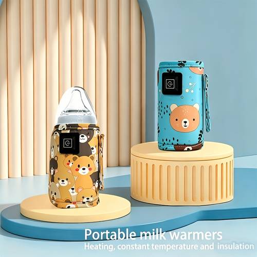 usb powered portable keep insulation bottle warmer universal travel stroller insulated bag portable nursing and feeding bottle sleeve christmas halloween thanksgiving gift easter gift gift the color of the data cable plug is random