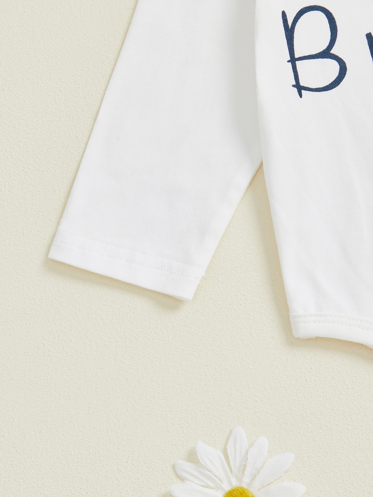 Newborn Boy Letter Print Long Sleeve Romper with Stripe Pants