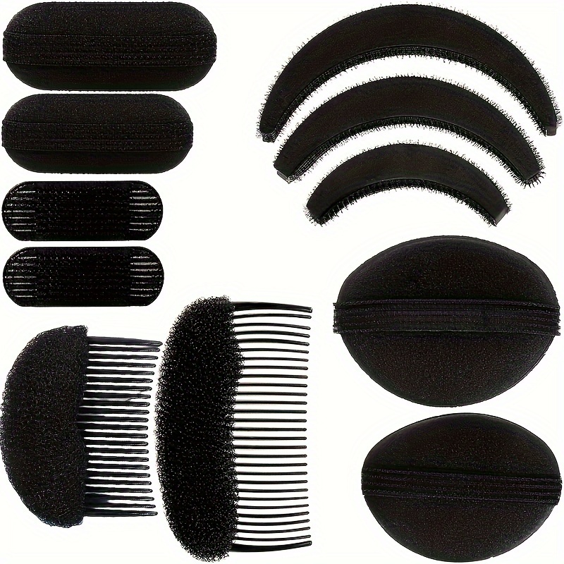 

11 Pieces Sponge Volume Hair Bases Set Bump It Up Inserts Hair Styling Tools Bump Up Combs Clips Sponge Hair Bun Updo Accessories For Women Daily Use Diy Hairstyles