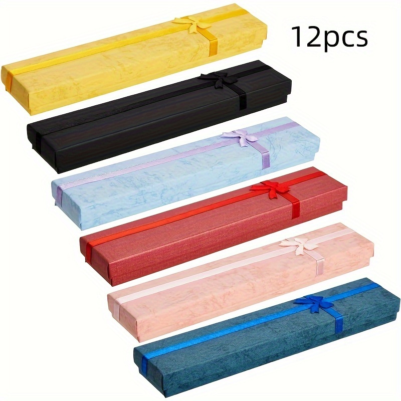 E-shop 12 Stück/18 Stück/24 Stück/36 Stück Leere Schmuckgeschenkboxen für Ketten, Armbänder, Press-On-Nagelverpackung mit Deckeln dekorativem