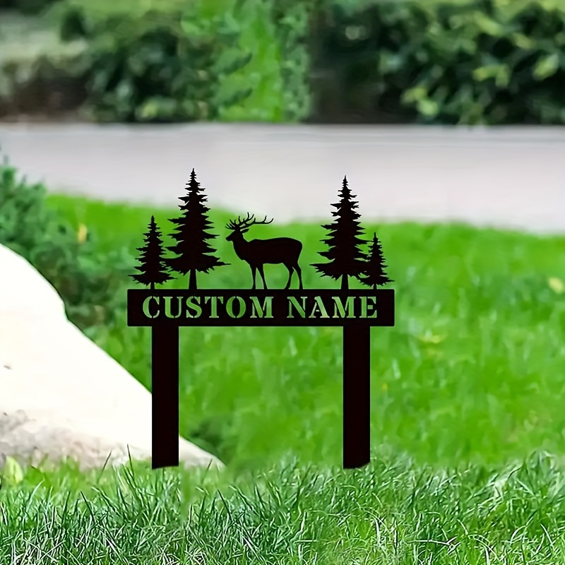 

Custom Metal Elk Address Sign - Personalized Outdoor Lawn & Patio Decor, Ideal Gift For Family And Friends