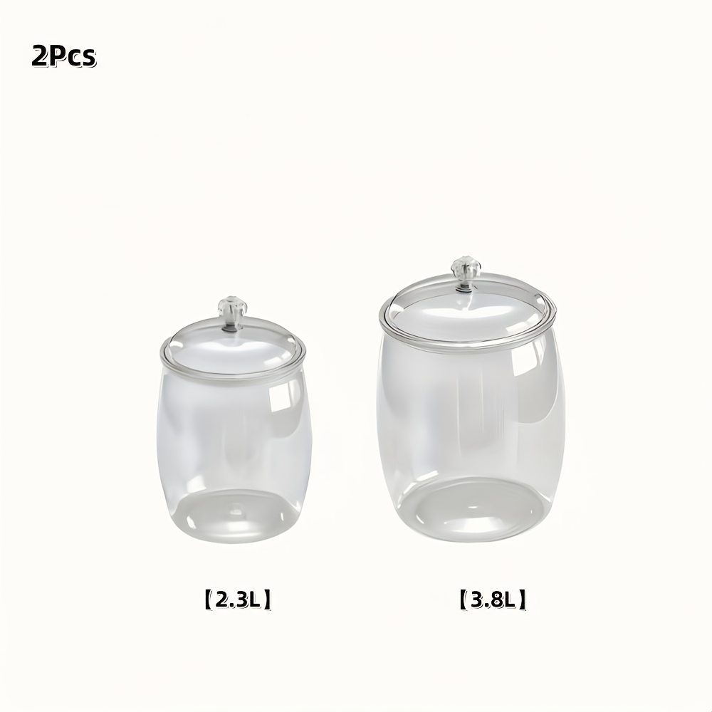 2pcs Food Storage Jars, Rice Storage Containers, Flour Containers, Grain Dispensers, Dog Food Storage For Kitchen Grains, Or Pet Food Sealed Moisture Resistant Organizer!