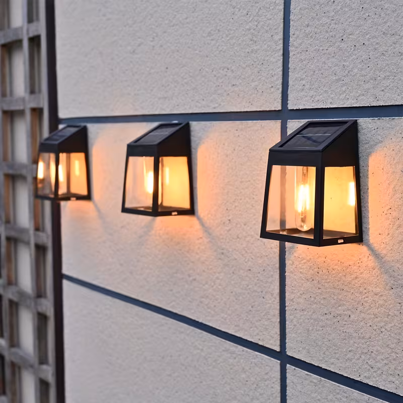 2pcs solar wall light plaster wall light wall installation solar lamp decoration solar wall light sensor lamp automatically your yard porch garden road garage Product details 5