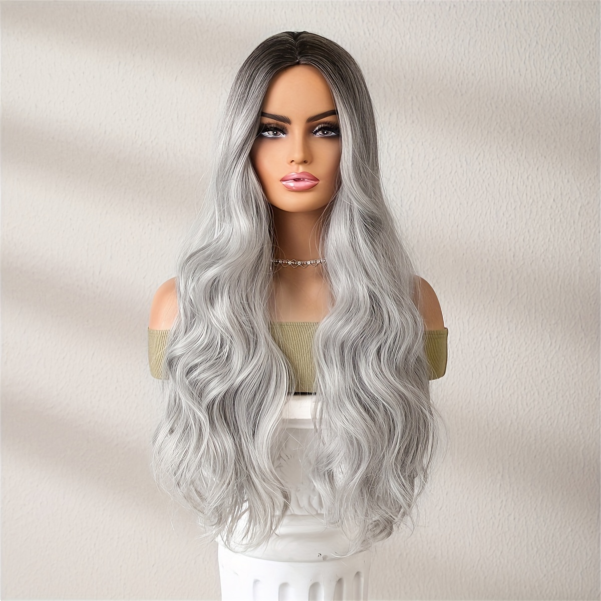 26 inch grey wig best sale