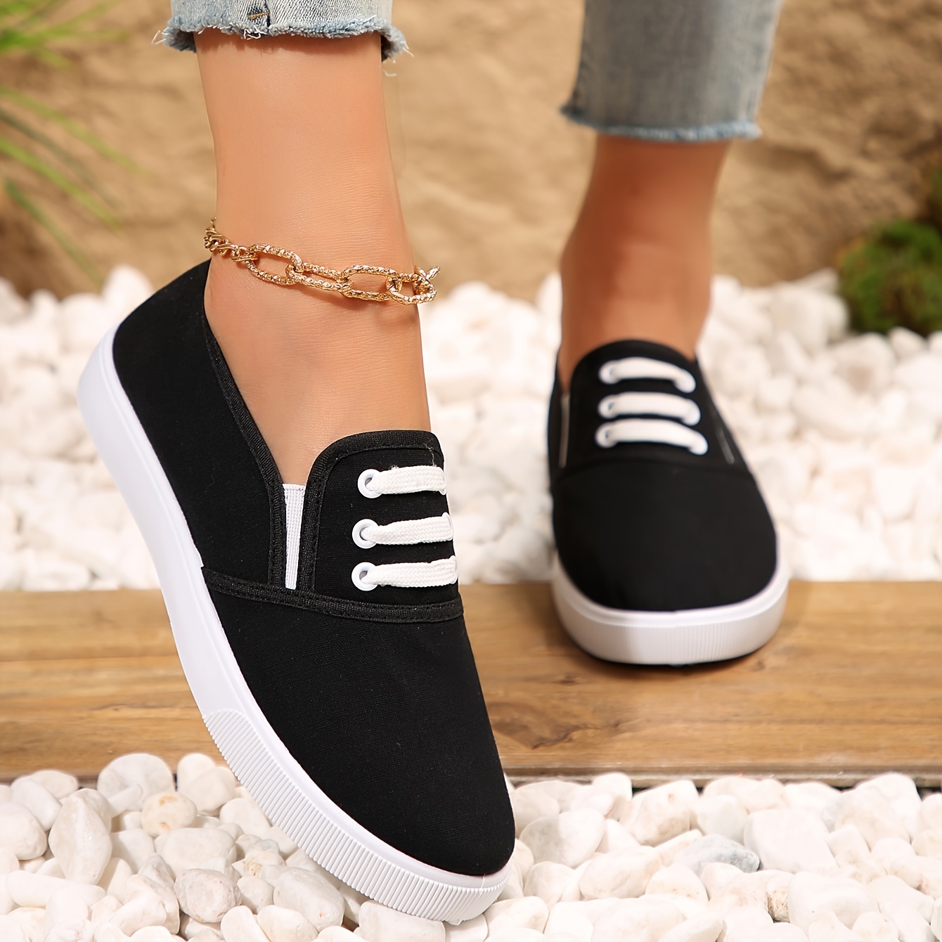 women s solid color minimalist sneakers slip lightweight details 1