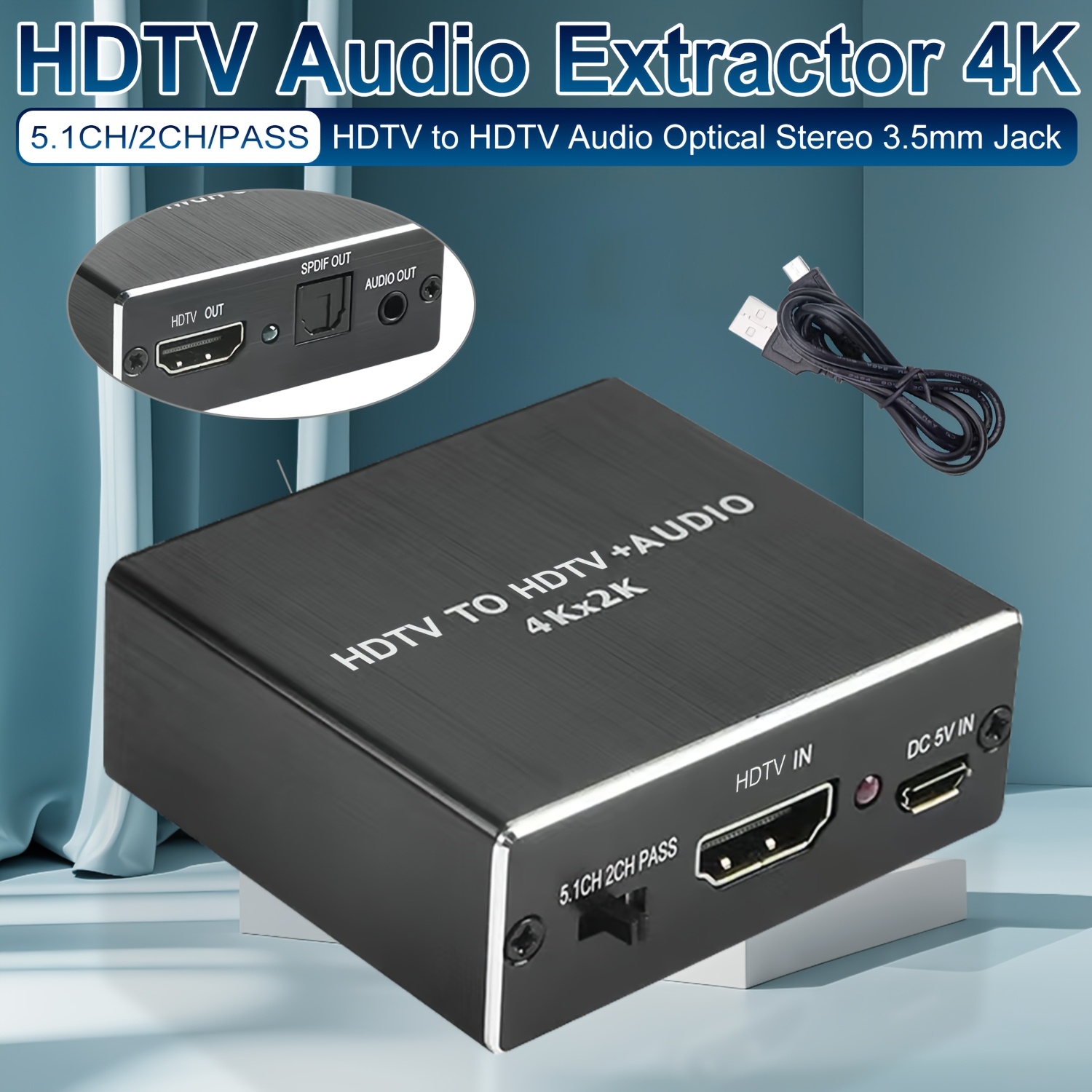 hdtv audio extractor 4k hdtv optical 3 5mm aux audio adapter - Temu