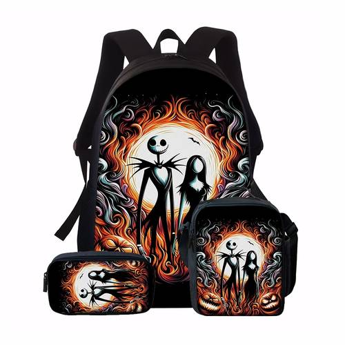 3pcs christmas large capacity backpack pencil case back to backpack unisex design essential for to