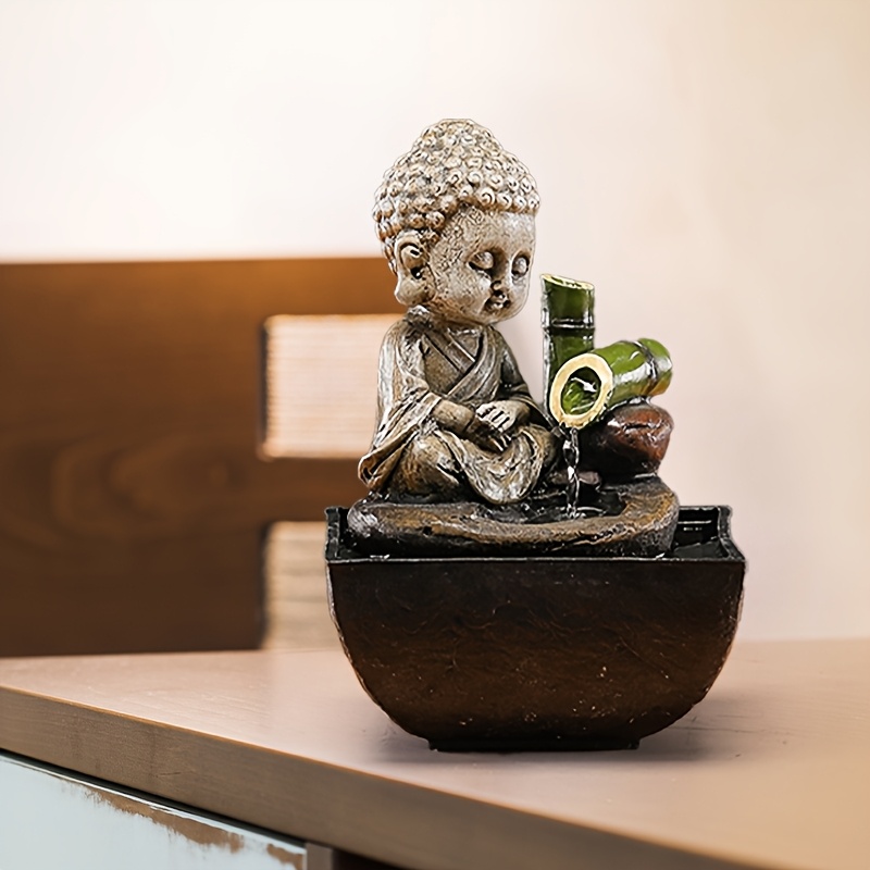 zen inspired resin meditation fountain usb powered home office decor relaxing waterfall design versatile indoor use Product details 3