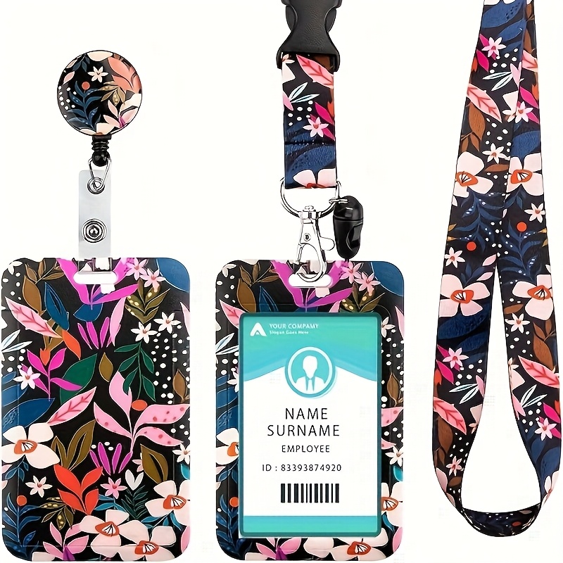 TEMU 2d Badge Holder Lanyard Neck Strap With Card Holder, Lanyard Strap Neck With Swivel Lobster Clasp – For Id Badge Holder, Keys, Camera, Mobile