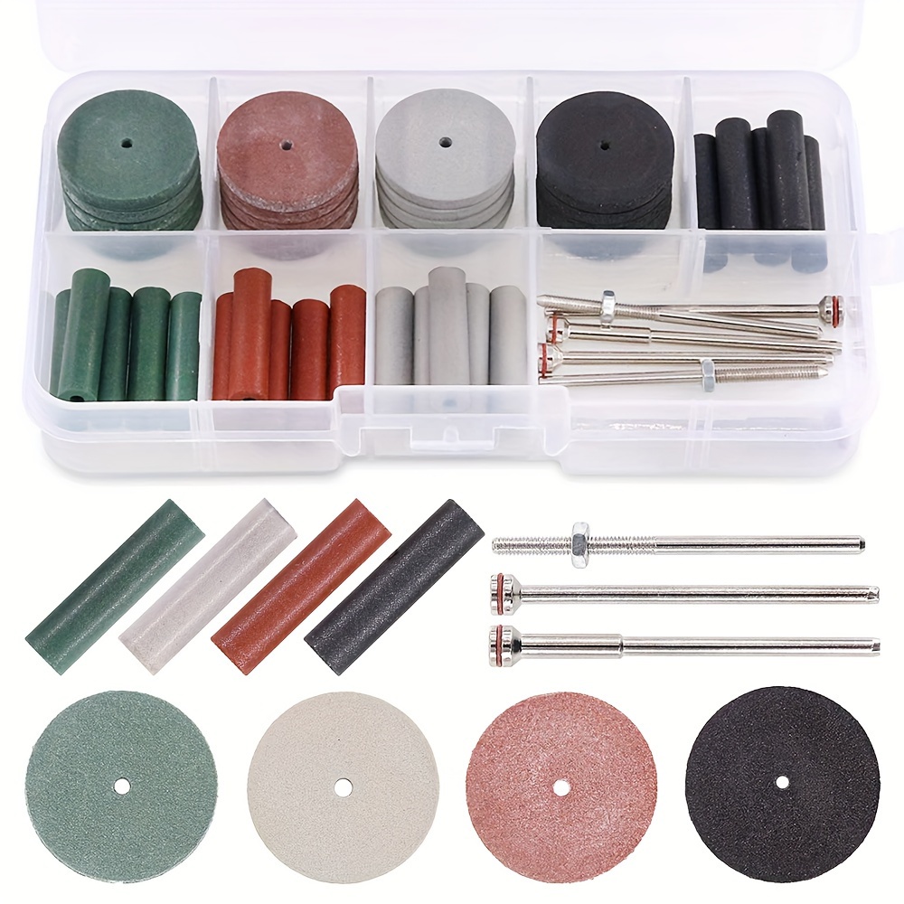 

46pcs Silicone Rubber Polishing Wheel Set With Mandrels - High-quality Abrasive Accessories For Rotary Tools, Multipurpose Polishing Bits Kit