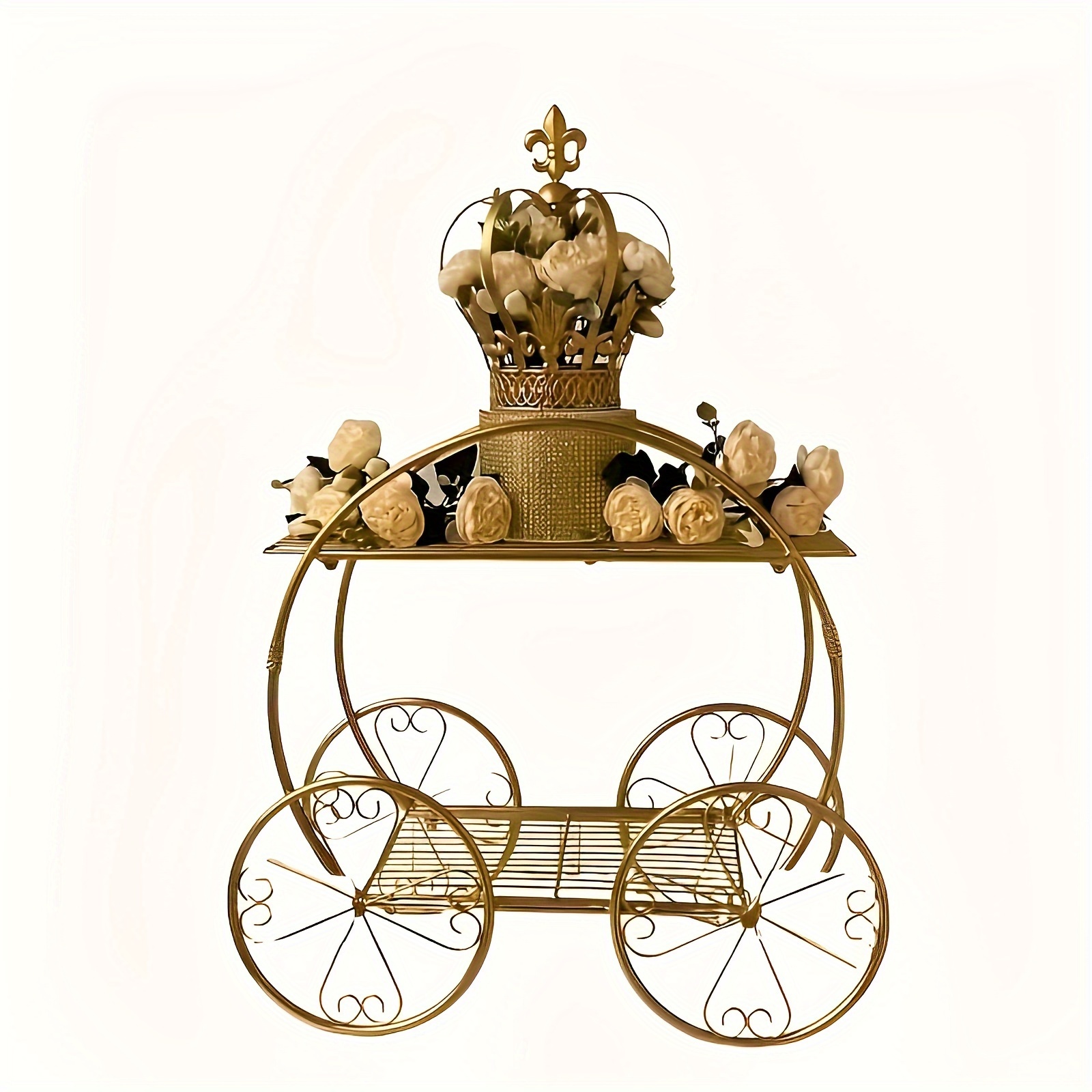 

Carriage Cake Stand, Big Size 35" , 27.5 " Tall Beautiful Pumpkin Centerpiece, Wedding Decor